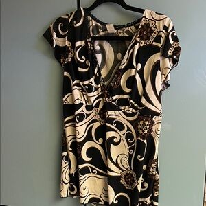 Perseption Black, Brown and Cream Patterned Blouse….3